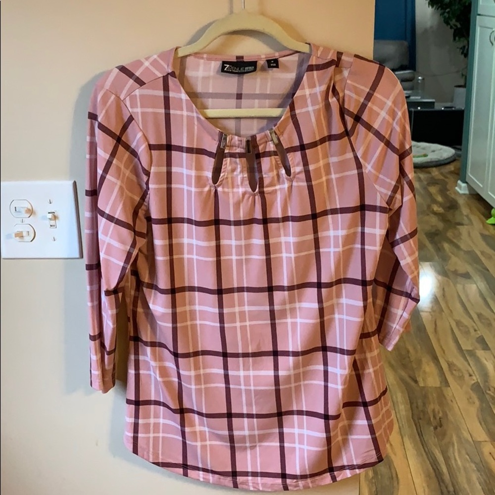 Pink Plaid NY&Co. Blouse